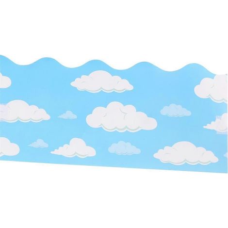 Clouds Bulletin Board Border Scalloped Bulletin Board Border Stickers Board Trim For Classroom Dec (1/5)