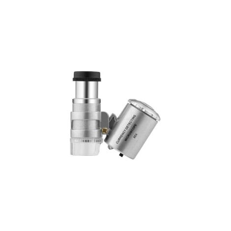 Lente d'ingrandimento illuminata, lente d'ingrandimento tascabile, mini microscopio tascabile, lente d'ingrandimento UV, rilevatore di monete, lente d'ingrandimento da gioielliere con luce LED, 60X