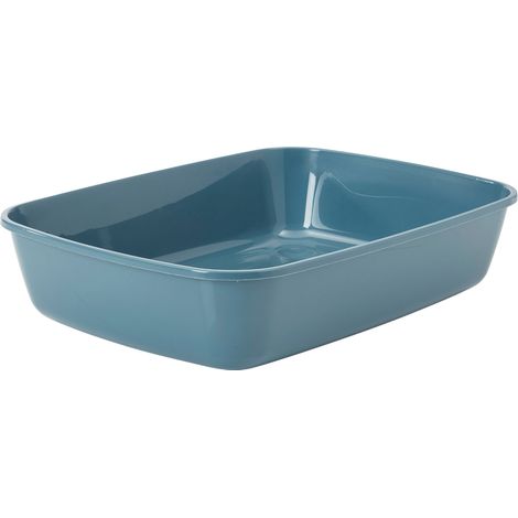 Bac à litière pour chat Iriz grand modèle – Dimensions 50 x 36.5 x 11.5 cm – En plastique facile à entretenir – Couleur pierre bleue – Savic