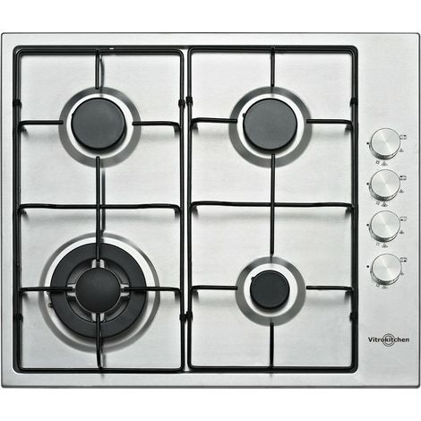 Piano cottura Vitrokitchen en640lib 4 fuochi acciaio inox (1/2)
