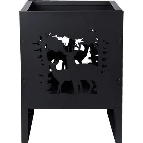 Braséro carré 30 cm motifs cerfs (1/4)