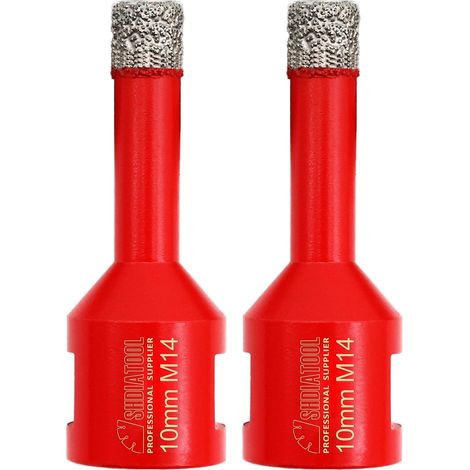 Lot de 2 forets diamantés 10 mm pour perceuse à carrelage M14 (1/5)