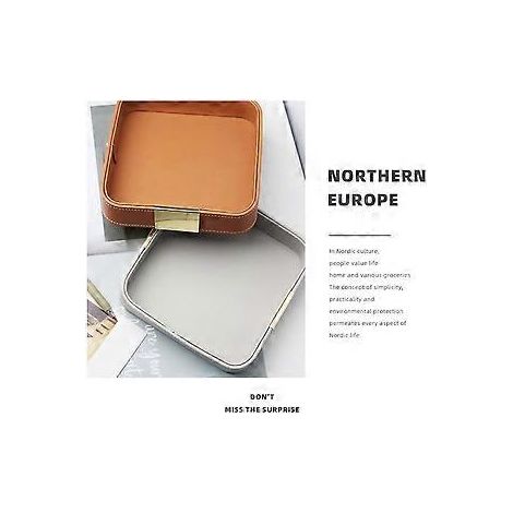 Ablagefach aus Leder für den Schreibtisch, ideal als Aufbewahrungsbox für Schmuck, Uhren, Handys und Geldbörsen.