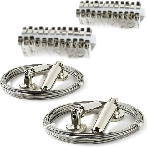 5-meter plastic-coated steel wire rope set (2 sets) for indoor and outdoor use, 304 stainless steel clothesline and curtain rope. (1/5)