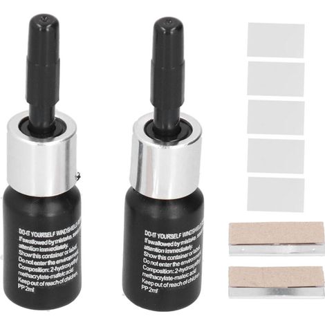 Liquide de réparation pare-brise 2ml - Kit de réparation fissures vitre auto - Fluide réparation vitrage DIY - 2 pièces (1/5)