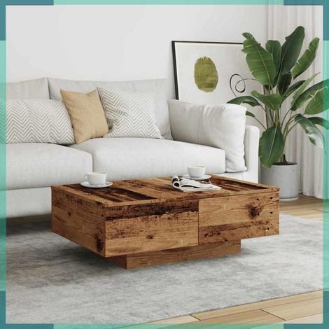 856570 Table basse vieux bois 90x60x31 cm bois d'ingénierie (1/5)