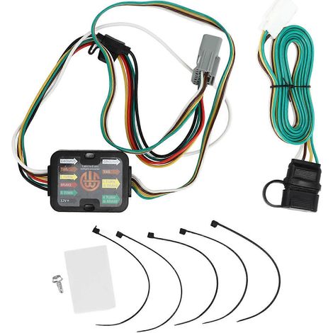 Connecteur de remorquage 4 broches 56217, stabilité renforcée, compatible Highlander 2008-2019, faisceau électrique robuste, câblage de remorque fiable, kit de fixation durable. (1/5)