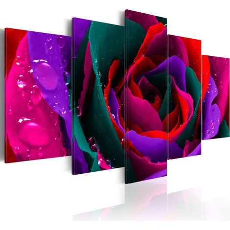 Tableau Imprimé "Multicoloured Rose" 50 x 100 cm (1/2)