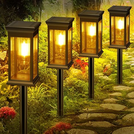 Lampe Solaire Extérieur, [4 Pack] Spot Solaire Extérieur avec Détecteur de Mouvement, LED Eclairage Solaire Exterieur Étanche IP65 2 Modes Sans Fil Lumière Sécurité pour Jardin (1/5)