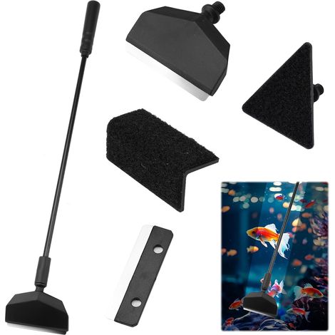 Kit de Nettoyage pour Aquarium 3 in 1, Racloir à Algues pour Aquarium (1/5)