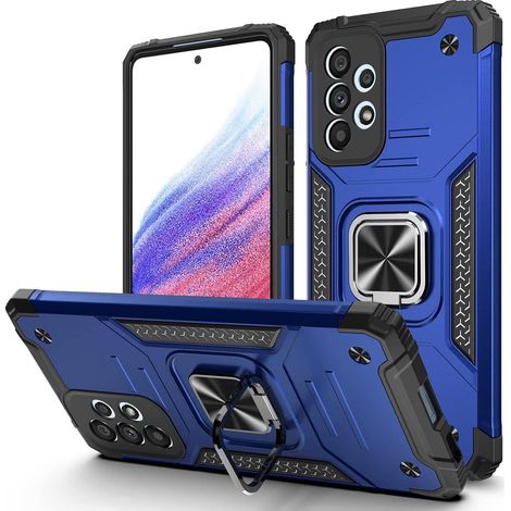 CUSTODIA PER SAMSUNG GALAXY A33 5G RETRO BLU CON ANELLO RESISTENTE (1/5)