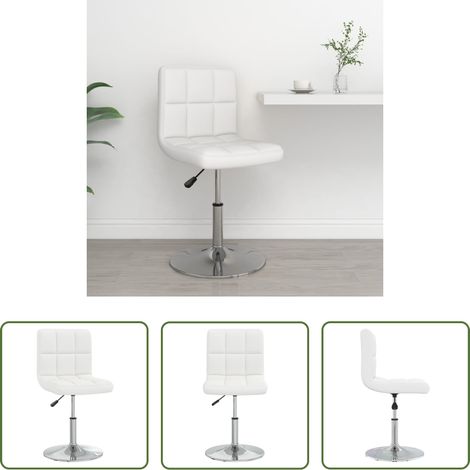 vidaXL Barstuhl Weiß -  Barhocker Weiß Kunstleder