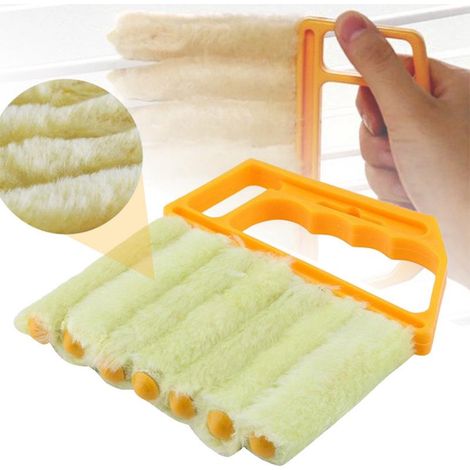 Brosse nettoyage stores vénitiens, époussette lamelles, brosse plastique anti-poussière, kit entretien ménager, outil universel pour volets et persiennes. (1/5)