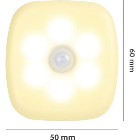 Veilleuse LED sans fil (1 lumière chaude) avec détecteur de mouvement, prise européenne standard. (1/5)