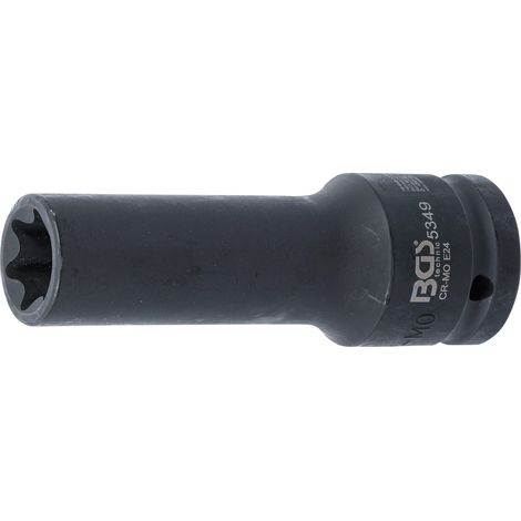 Llave de vaso de impacto E-Torx, larga entrada 20 mm (3/4") E24 mm (1/3)