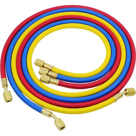 Set di 3 tubi flessibili per la ricarica del refrigerante R134A per climatizzatori auto (3 colori) (1/5)