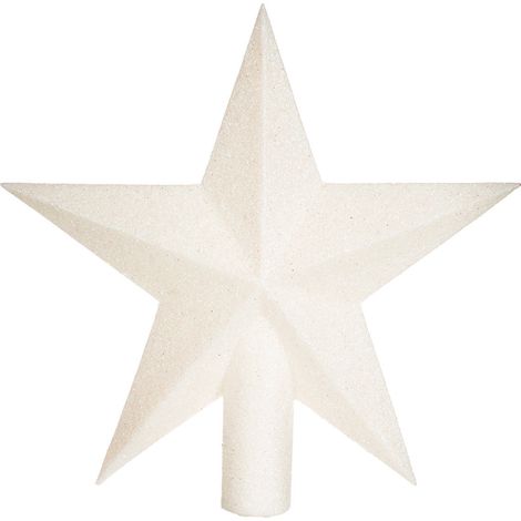 Déco Sapin de Noël Cimier Étoile Blanc Irisé Pailleté - Feeric Christmas