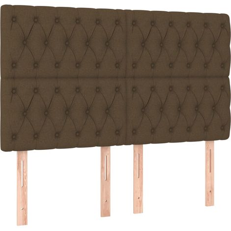 Maison Exclusive - Tête de lit marron foncé 160 x 7 x 118/128 cm en tissu (1/5)