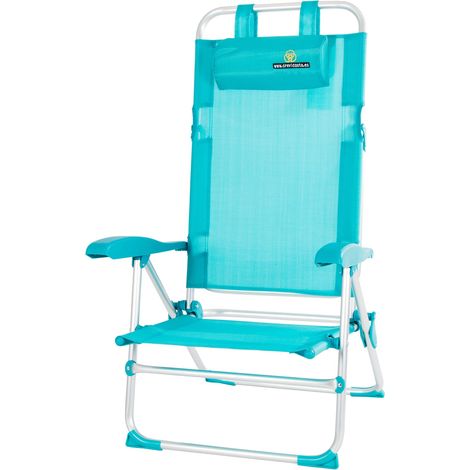 Chaise Pliante, Aluminium, Turquoise, Grande (1/5)
