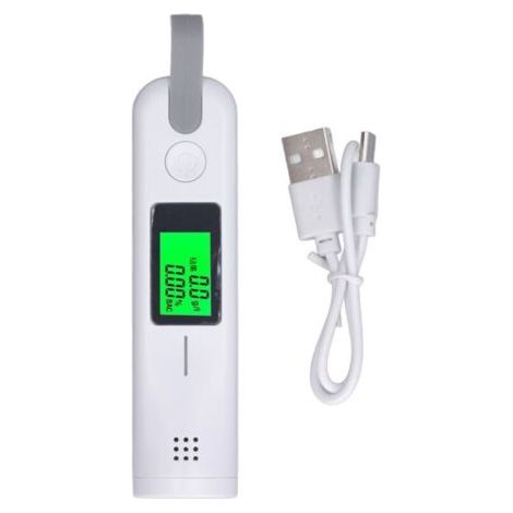 QORVA
-Éthylotest à souffle, haute précision, réponse rapide, analyseur d'alcool portable sans fil, DC 5C, blanc,de