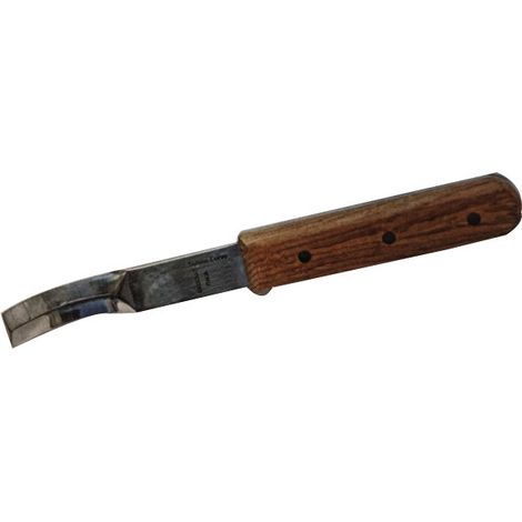 TONINO CURVE Beidhändiges Messer mit gebogener Klinge und Holzgriff