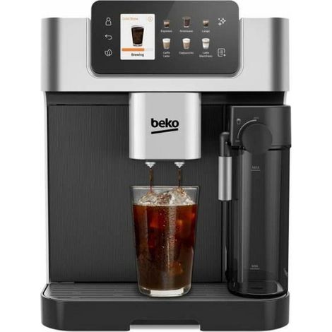 Kaffeemaschine mit Mahlwerk - BEKO - CEG7348X - 1350 W - 250g Bohnen - Schwarz / Silber