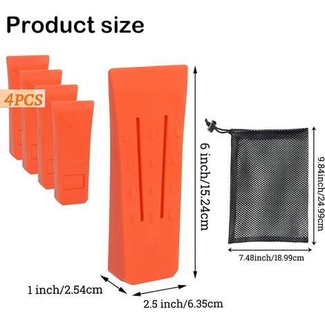 6" Coin D'Abattage pour TronçOnneuse avec Pointes pour un Abattage SûR, ABS Coins éclateurs pour jardinage avec Poche, Robuste et Durable, Outil Accessoire Pour Bûcheron (4 Pièces) (1/4)