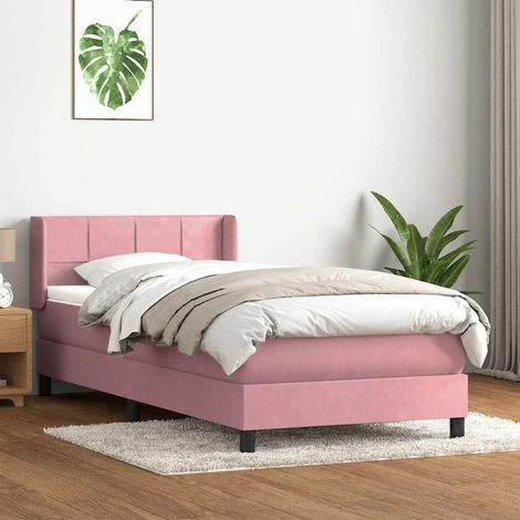 Boxspringbett mit Matratze Rosa 80x220 cm Samt