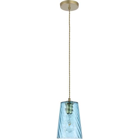 Lampada a sospensione Azurina oro blu E27 1x max 40W L: 175 cm B: 15 cm h: 175cm ø15cm dimmerabile (1/4)