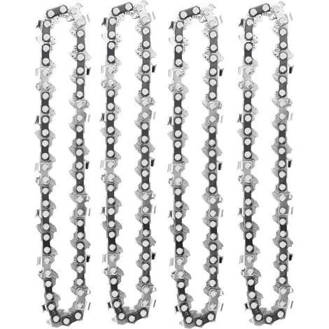 4 Pièces Chaînes De Tronçonneuse 4 Pouces 1/4 Pouces Compatibles Mini Tronçonneuses électriques Sans Fil 4 Pouces 28 maillons d'entraînement 10cm (1/4)