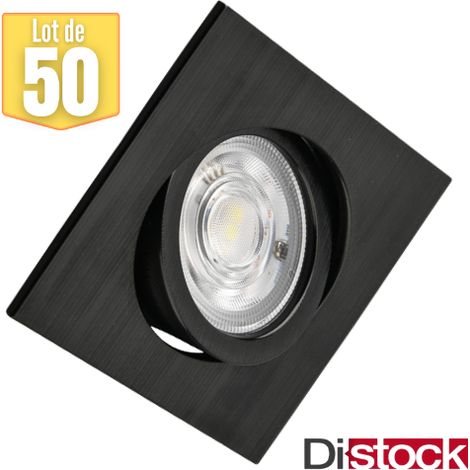 Lot de 50 Spots LED encastrables 3en1 carré noir 7W IP20 (1/5)