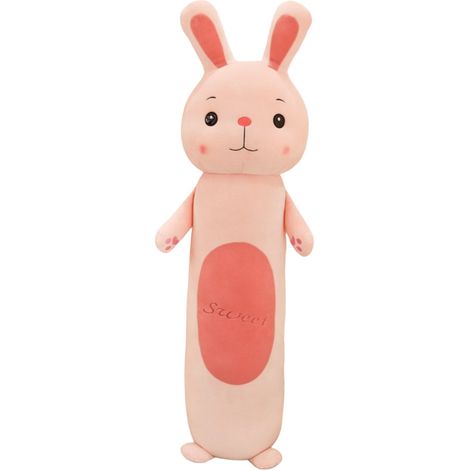 Giant Bunny Plush Toy - 55 Cm - Soft Polyester Fiber Filling - Decorative Back Cushion And Hug Pillow - Pink - 1 Piece (1/5)