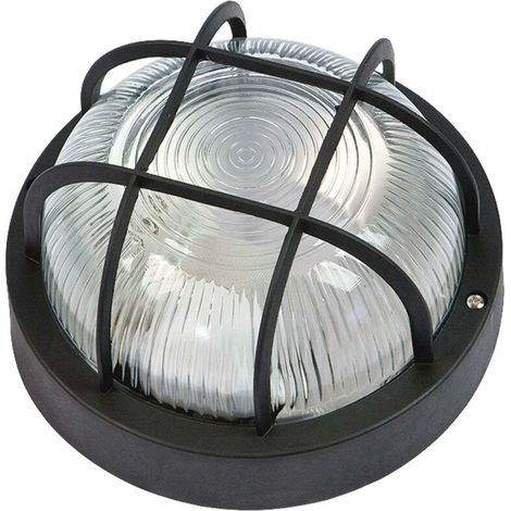 PLAFONNIER ROND BRIXO NOIR AVEC GRILLE F G24272