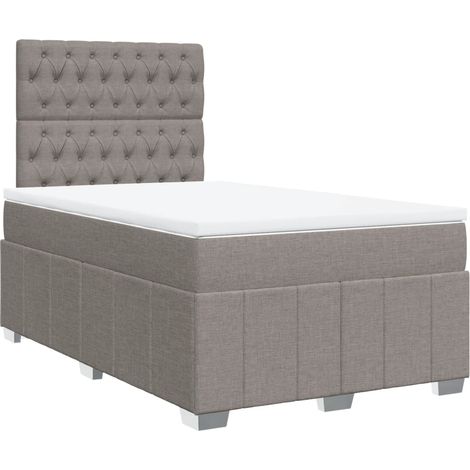 Cama box spring con colchón tela gris taupe 120x200 cm vidaXL (1/5)