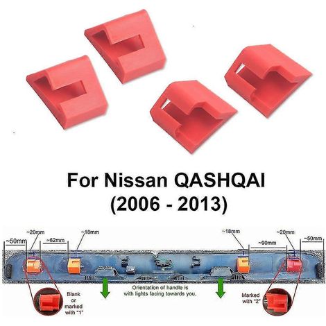 Clips de réparation pour poignée de coffre et hayon arrière conçus pour Nissan Qashqai 2006-2013 (lot de 4) Protection pour serrure de porte (1/4)