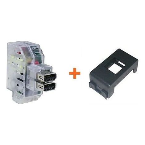 Fanton caricatore doppia presa USB A 5V 2,4A compatibile Gewiss Playbus - 82892-GP