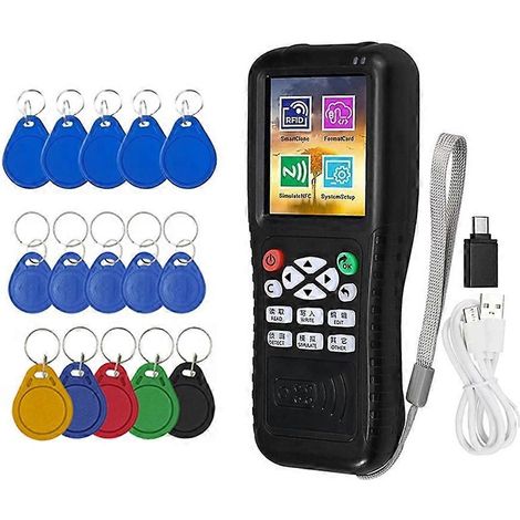 X100 RFID NFC Smartcard-Lesegerät, Schreibgerät + 5 UID/CUID/5200-Schlüsselanhänger, kontaktloses Programmiergerät (1/5)