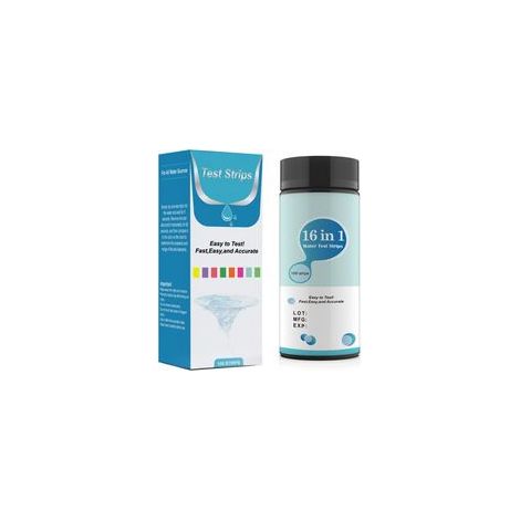Universelle Wasserteststreifen, 16-in-1-Wassersicherheitstest, schneller und genauer pH- und Chlortest für Pools, Papier-Wassertestset, 50 Stück (1/5)