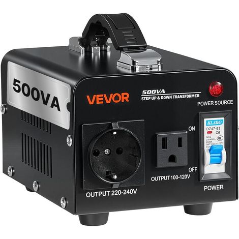 Boîtier Métal Robuste Sécurité Optimale Transformateur de Tension 500VA Convertisseur 220V 110V pour Appareils US EU (1/5)