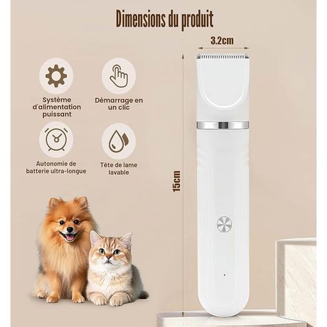 Dog Clipper, Cat and Dog Clipper, Pet Grooming with Cutting Heads for Paws, Body, Face (1/4)