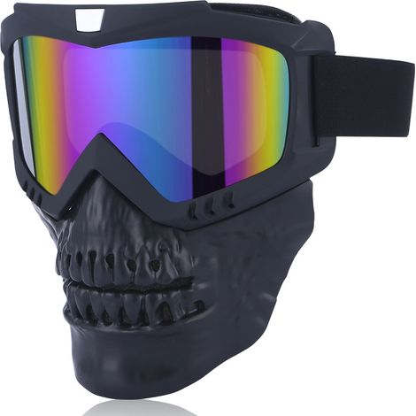 MIMOSON-Detachable Motorcycle Goggles, Unisex Motorbike Racing Goggles Eye Protection Goggles Outdoor Sports (1/5)
