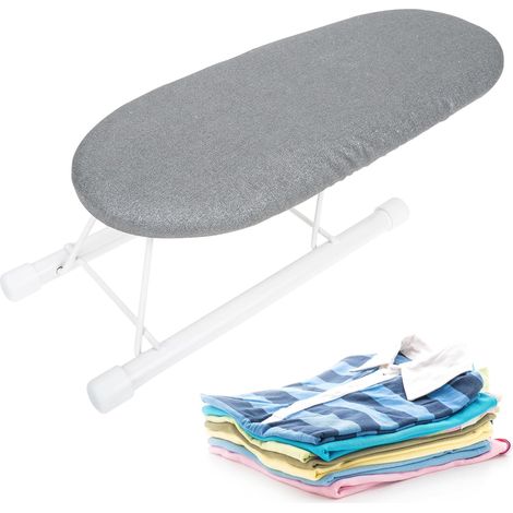Petite Table À Repasser – Planche À Repasser Mini Portable et Pliable avec Pieds Rabattables, Planche Compacte pour Couture, Bricolage, Voyage et Maison – Gris (1/5)