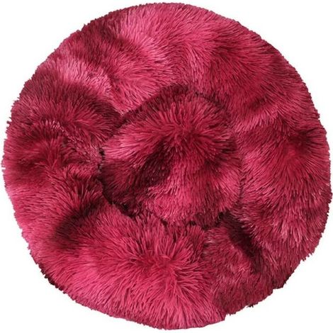 Lit pour chat, coussin moelleux, doux lavable pour chiens chats (tie-dye vin rouge, 70 cm), Ensoleillé (1/5)