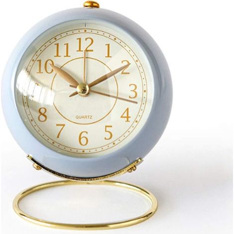 Réveil analogique 10 cm, petit réveil de table silencieux, réveil rétro classique sans tic-tac, veilleuse, silencieux, fonctionne sur piles, verre HD pour la décoration intérieure (salon, cuisine, cha (1/5)