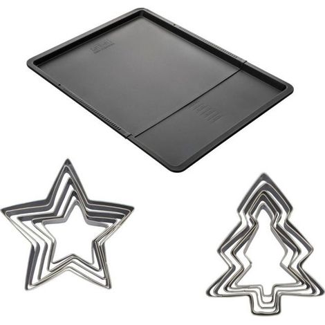 Ensemble avec plaque a pâtisserie extensible et 10 emporte-pieces - ZENKER (1/5)