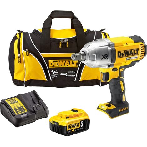 Dewalt DCF899P1 XR 18v High Torque Impact Wrench 1/2"" 1 x 5.0ah Batt Charger Bag (1/3)