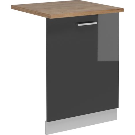 Panneau de lave-vaisselle R-Line, Anthracite Haute brillance, 60cm , PT Chêne, Vicco