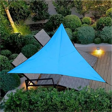 1 Voile d'ombrage triangulaire, anti-UV 90 %, en polyéthylène haute densité, imperméable et coupe-vent, pour terrasse, jardin, balcon, piscine (1/5)