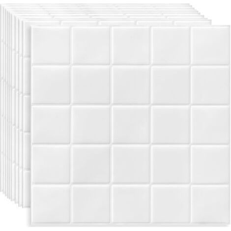 Wall stickers for kitchen and bathroom tiles white (10 pieces, 25 x 25 cm) (1/5)