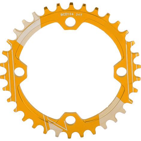 34-Zahn-All-Terrain-Kettenblatt aus rostfreier Aluminiumlegierung, vergoldete positive und negative Zahnscheibe (1/5)